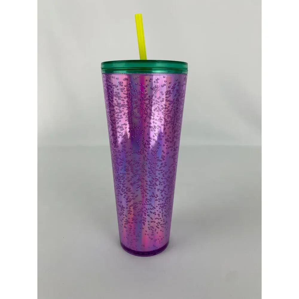 Starbucks Summer 2022 Back To School Purple Bubble Emoji Lid 24 Oz Venti Tumbler